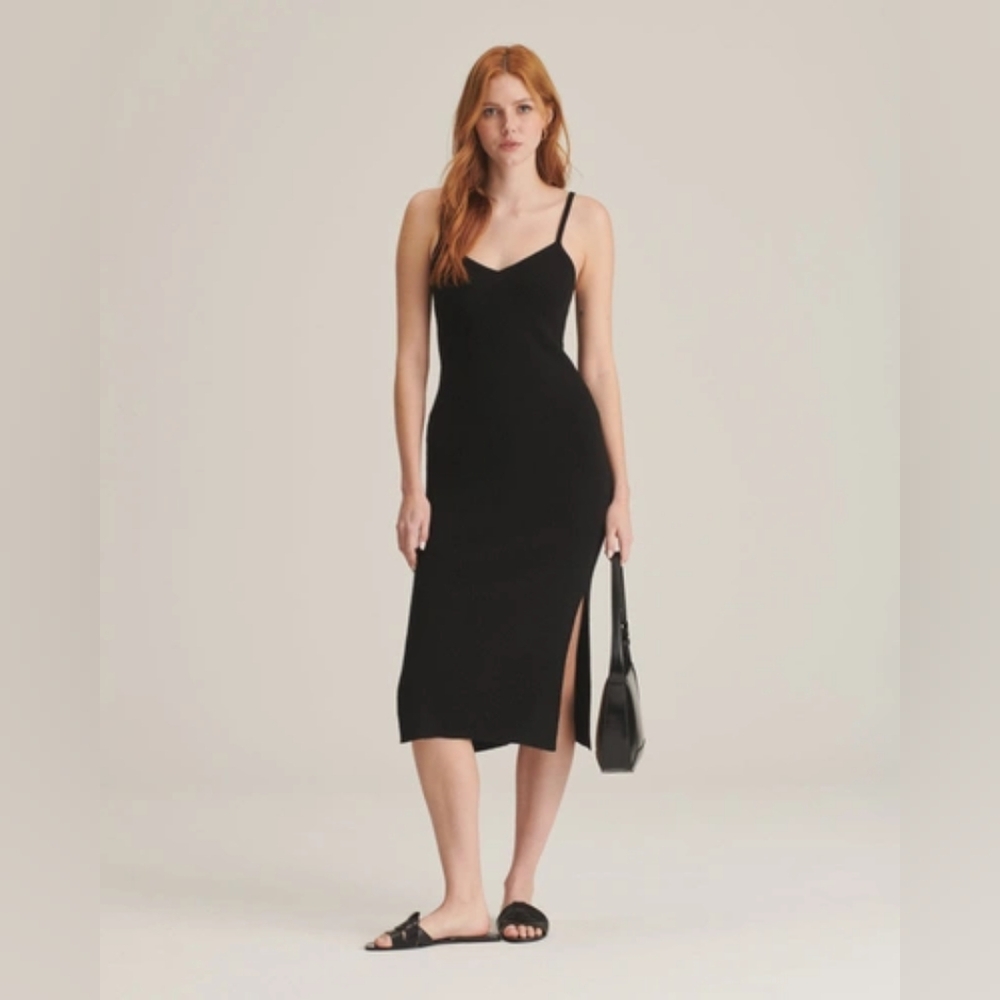 Naadam Cashmere Ribbed Midi Dress